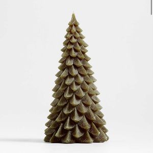 Crate and Barrel Green Pine Tree Candles